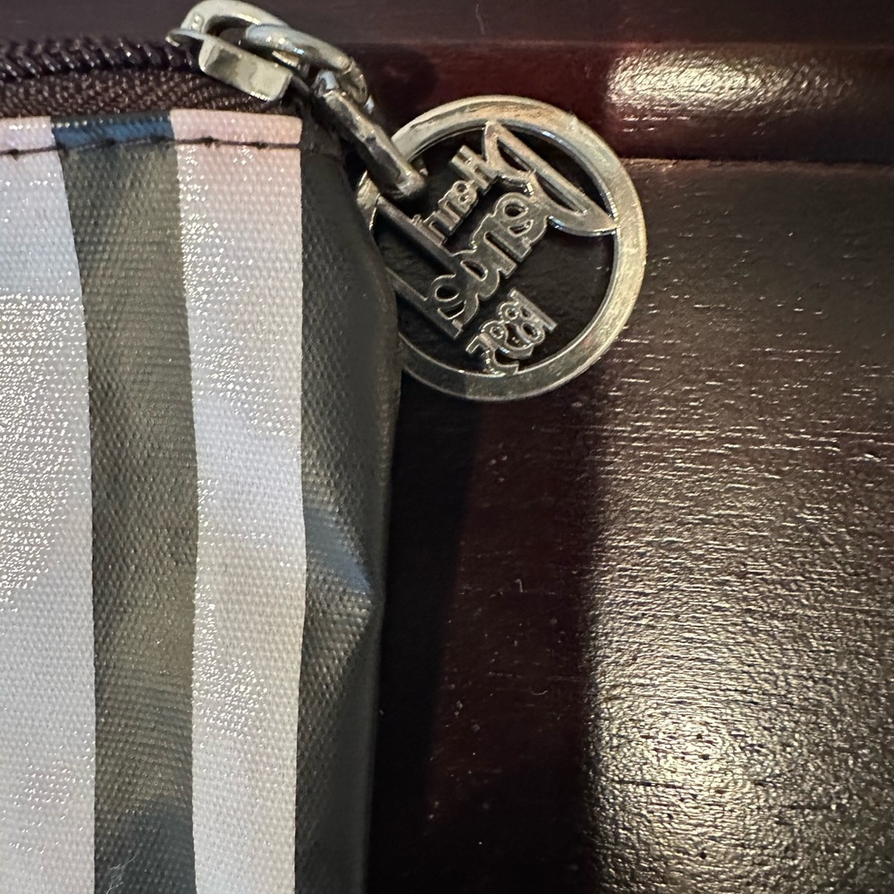 Henri Bendel Purple, Brown and White Vintage Glossy Coating Cosmetic Case GUC! - Picture 3 of 15